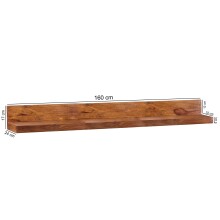 Wandboard >MUMBAI< in Sheesham, Massivholz - 160x17x24cm (BxHxT)