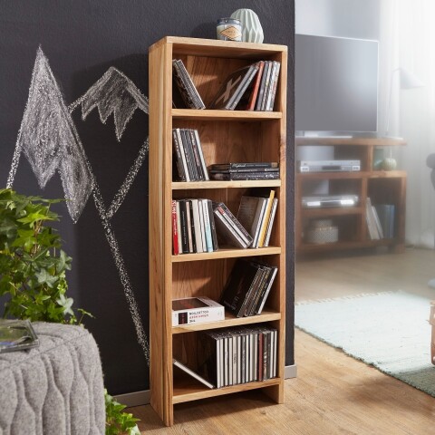CD-Regal >MUMBAI< in Akazie, Massivholz - 30x90x17cm (BxHxT)