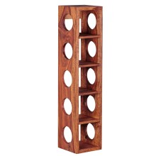 Weinregal >MUMBAI< in Sheesham, Massivholz - 15x70x15cm (BxHxT)