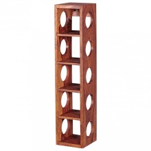 Weinregal >MUMBAI< in Sheesham, Massivholz - 15x70x15cm (BxHxT)