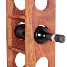 Weinregal >MUMBAI< in Sheesham, Massivholz - 15x70x15cm (BxHxT)