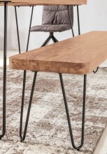 Sitzbank >BAGLI< in Akazie / schwarz, Massivholz / Edelstahl - 160x45x40 (BxHxT)