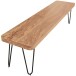 Sitzbank >BAGLI< in Akazie / schwarz, Massivholz / Edelstahl - 160x45x40 (BxHxT)