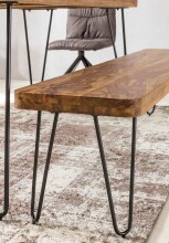 Sitzbank >BAGLI< in Sheesham / schwarz - 120x45x40 (BxHxT)