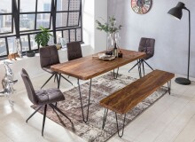Sitzbank >BAGLI< in Sheesham / schwarz - 120x45x40 (BxHxT)