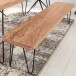 Sitzbank >BAGLI< in Akazie / schwarz, Massivholz / Edelstahl - 120x45x40 (BxHxT)
