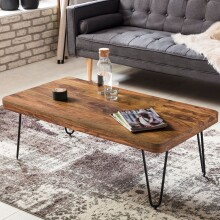 Couchtisch >BAGLI< in Sheesham / schwarz -...