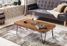 Couchtisch >BAGLI< in Sheesham / schwarz - 115x40x60 (BxHxT)