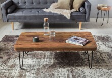 Couchtisch >BAGLI< in Sheesham / schwarz - 115x40x60 (BxHxT)