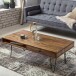Couchtisch >BAGLI< mit Schublade, Sheesham / schwarz - 110x40x60 (BxHxT)