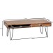 Couchtisch >BAGLI< mit Schublade, Sheesham / schwarz - 110x40x60 (BxHxT)