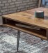 Couchtisch >BAGLI< mit Schublade, Sheesham / schwarz - 110x40x60 (BxHxT)