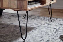 Couchtisch >BAGLI< mit Schublade, Akazie / schwarz - 110x40x60 (BxHxT)