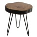 Beistelltisch >BAGLI< in Sheesham / schwarz, Massivholz / Metall - 46x35cm (HxD)