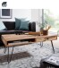 Couchtisch >BAGLI< mit Schublade, Akazie oder Sheshame / schwarz - 110x40x60 (BxHxT)