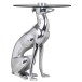 Beistelltisch >DOG< in Silber, Aluminium / Glas - 50x40cm (HxD)