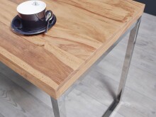 Schreibtisch >GUNA< in Akazie, Massivholz / Metall verchromt - 120x76x60 (BxHxT)