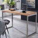 Schreibtisch >GUNA< in Akazie, Massivholz / Metall verchromt - 120x76x60 (BxHxT)
