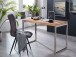 Schreibtisch >GUNA< in Akazie, Massivholz / Metall verchromt - 120x76x60 (BxHxT)