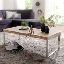 Couchtisch >GUNA< in Akazie, Massivholz / Metall...
