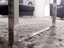 Couchtisch >GUNA< in Akazie, Massivholz / Metall verchromt - 120x40x60cm (BxHxT)