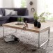 Couchtisch >GUNA< in Akazie, Massivholz / Metall verchromt - 120x40x60cm (BxHxT)