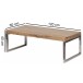 Couchtisch >GUNA< in Akazie, Massivholz / Metall verchromt - 120x40x60cm (BxHxT)