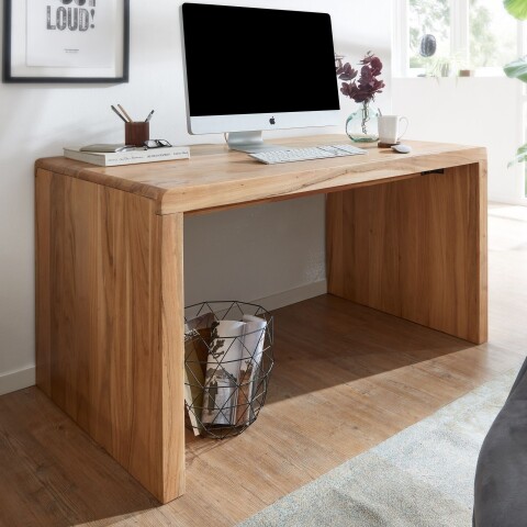 Schreibtisch >BOHA< in Akazie, Massivholz - 140x76x80cm (BxHxT)