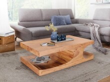 Couchtisch >BOHA< in Akazie, Massivholz - 118x38x70cm (BxHxT)