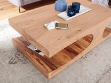 Couchtisch >BOHA< in Akazie, Massivholz - 118x38x70cm (BxHxT)