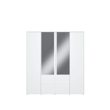 Drehtürenschrank >LISSON< 2 Schubladen, Farbe Weiss - 177,5x193,7x60cm (BxHxT)