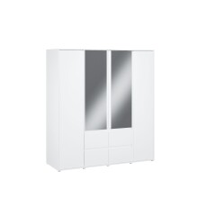 Drehtürenschrank >LISSON< 2 Schubladen, Farbe Weiss - 177,5x193,7x60cm (BxHxT)