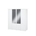 Drehtürenschrank >LISSON< 2 Schubladen, Farbe Weiss - 177,5x193,7x60cm (BxHxT)