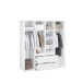 Drehtürenschrank >LISSON< 2 Schubladen, Farbe Weiss - 177,5x193,7x60cm (BxHxT)