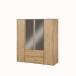 Drehtürenschrank >LISSON< 2 Schubladen, Mauvella Eiche Dekor - 177,5x193,7x60cm (BxHxT)