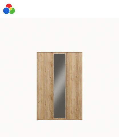 Drehtürenschrank >LISSON< in Mauvella Eiche Dekor - 129,5x193,7x60,2cm (BxHxT)