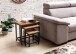 Satztisch >AKOLA< (3-teilig) in Sheesham, Massivholz - 45x45x30cm (BxHxT)