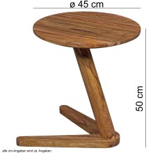 Beistelltisch >BOHA< in Sheesham, Massivholz - 50x45cm (HxD)