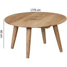 Couchtisch >BOHA< in Akazie, Massivholz - 40x75cm (HxD)