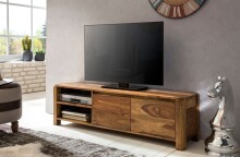 Lowboard >BOHA< in Sheesham, Massivholz - 140x40x35cm (LxHxT)