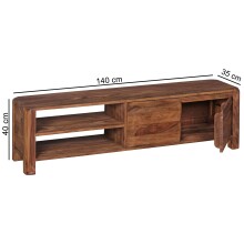 Lowboard >BOHA< in Sheesham, Massivholz - 140x40x35cm (LxHxT)