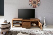 Lowboard >BOHA< in Sheesham, Massivholz - 140x40x35cm (LxHxT)
