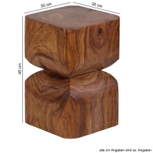 Beistelltisch >WL1.562< in Sheesham, Massivholz. - 30x30x45cm (LxBxH)