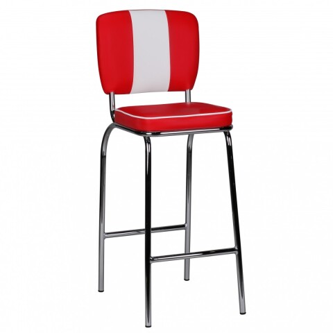 Barhocker >WL1.718< in rot / weiss - 40x110x38 (BxHxT)