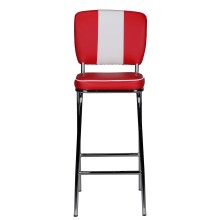 Barhocker >WL1.718< in rot / weiss - 40x110x38 (BxHxT)