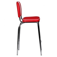 Barhocker >WL1.718< in rot / weiss - 40x110x38 (BxHxT)