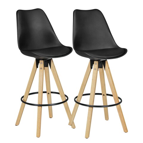 Barhocker >LIMA< (2-teilig) in Schwarz - 45x113x45cm (BxHxT)