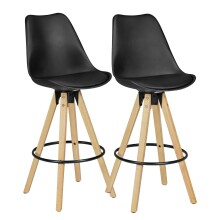 Barhocker >LIMA< (2-teilig) in Schwarz - 45x113x45cm (BxHxT)