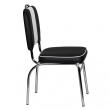 Esszimmerstuhl >WL1.716< in Schwarz / weiss - 47x45x90cm (LxBxH)