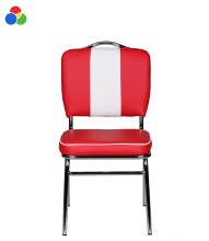Esszimmerstuhl >WL1.715< in Rot / Weiss -...